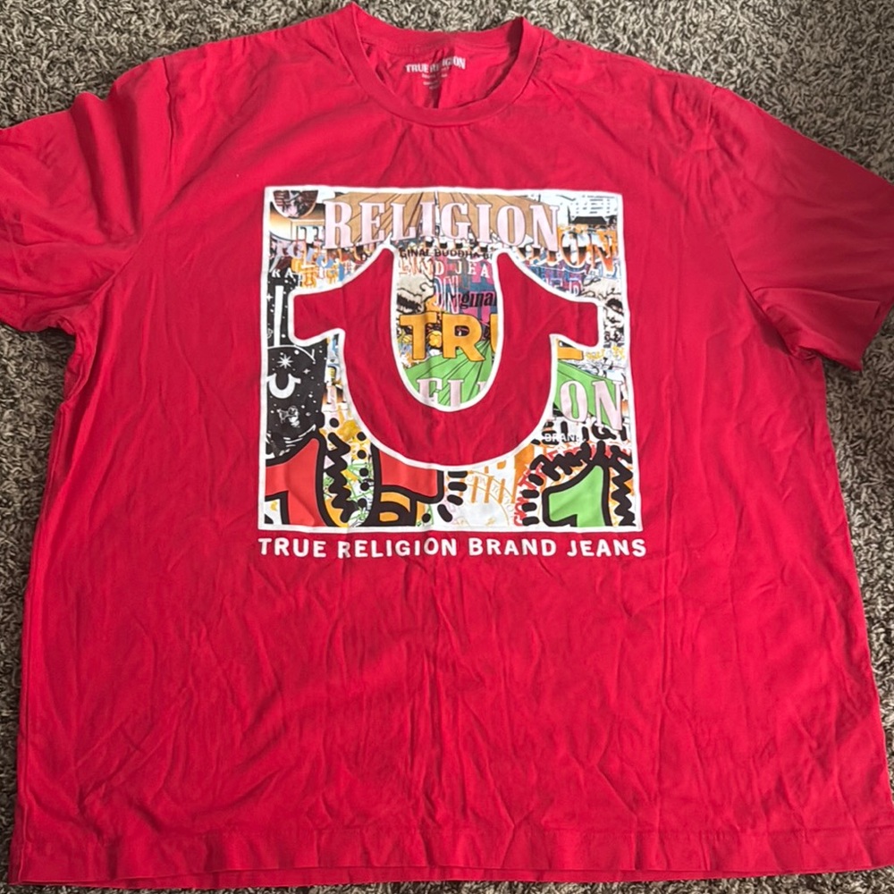 True Religion Red Graphic T-Shirt for Men